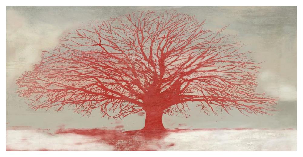 Red Tree-Paper Art-50"x26"