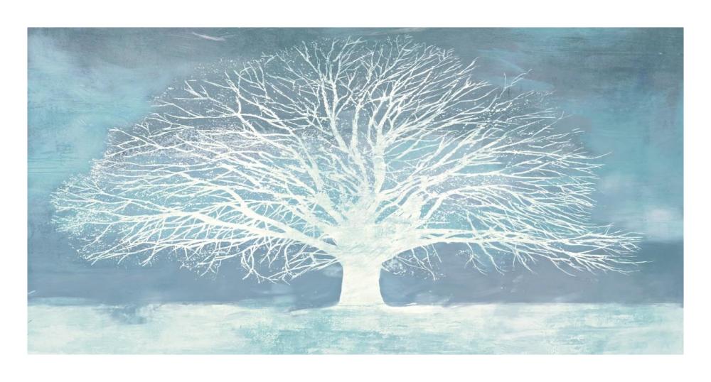 Aquamarine Tree-Paper Art-26"x14"
