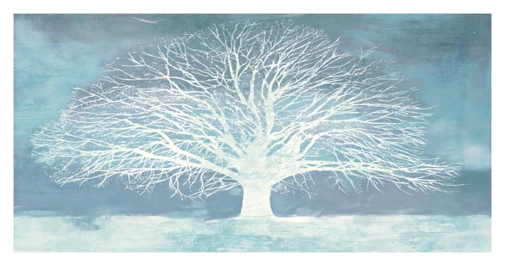 Aquamarine Tree-Paper Art-38"x20"