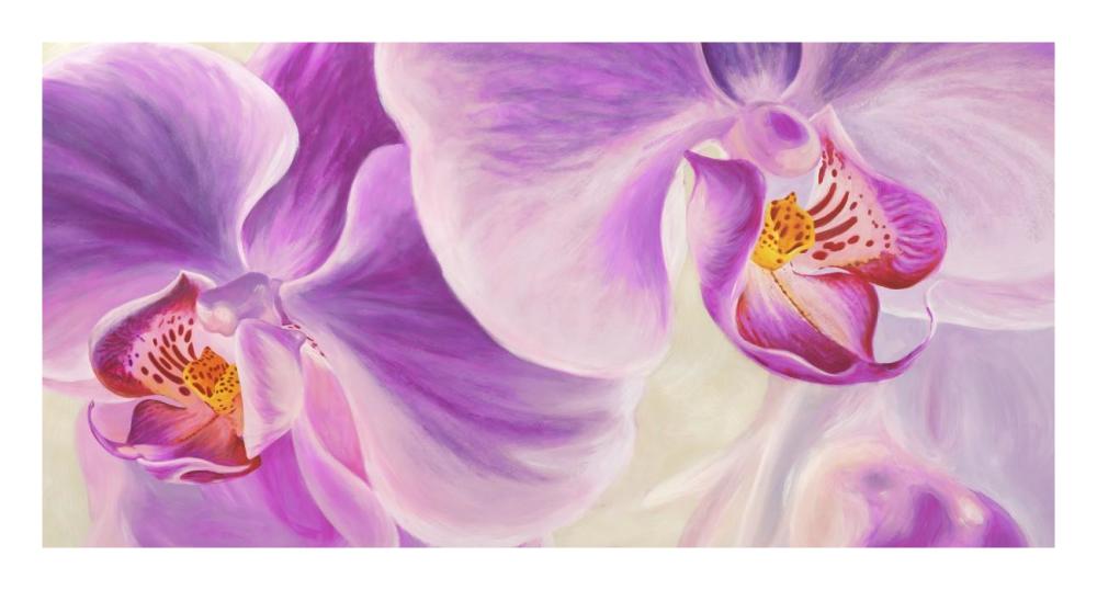 Purple Orchids-Paper Art-26"x14"