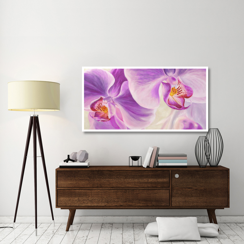 Purple Orchids-Paper Art-62&quotx32"