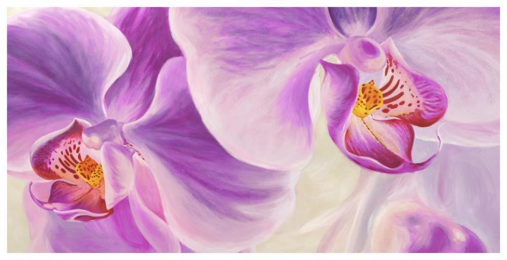 Purple Orchids-Paper Art-74"x38"