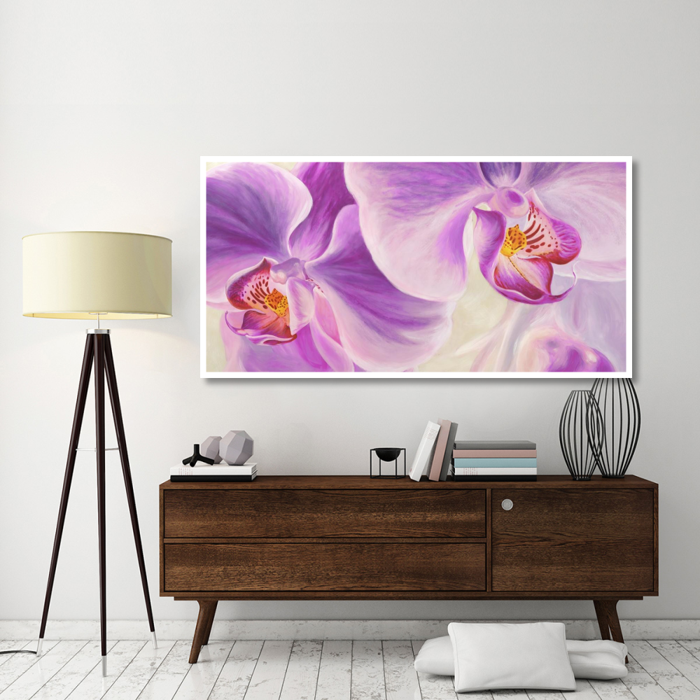 Purple Orchids-Paper Art-74&quotx38"