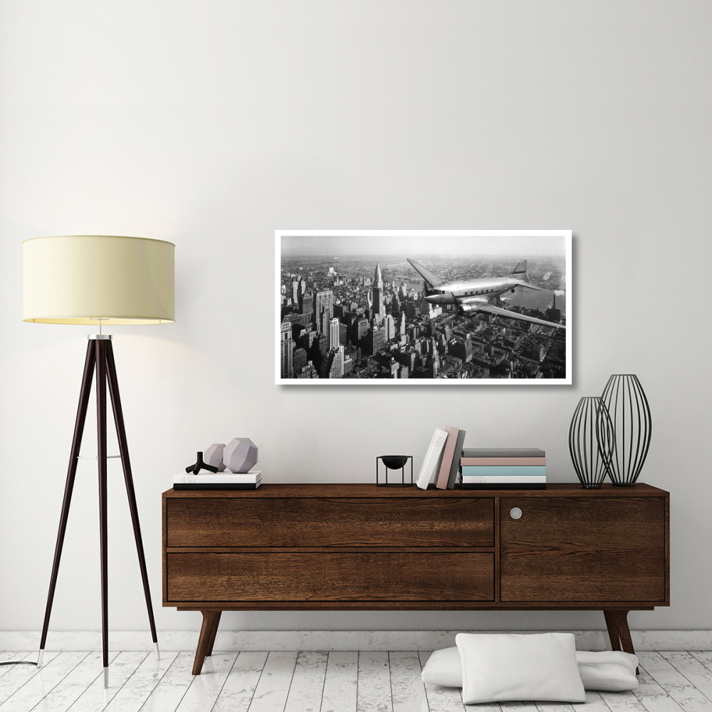 DC-4 over Manhattan, NYC-Paper Art-50&quotx26"