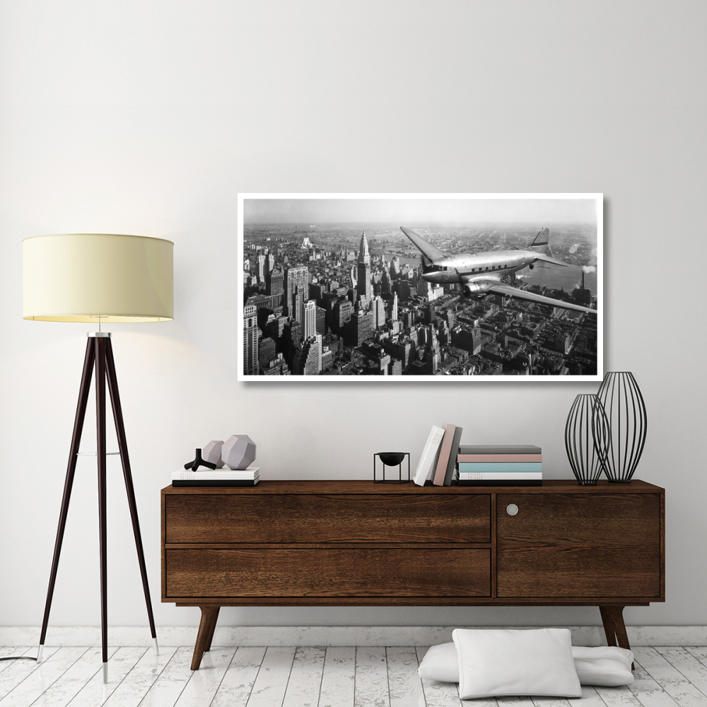 DC-4 over Manhattan, NYC-Paper Art-62&quotx32"
