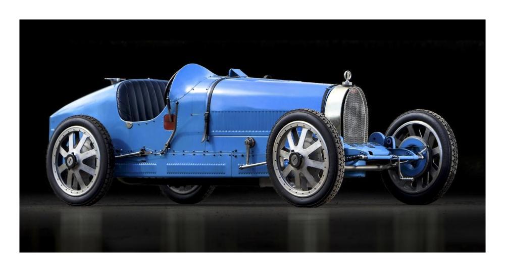 Bugatti 35-Paper Art-26"x14"