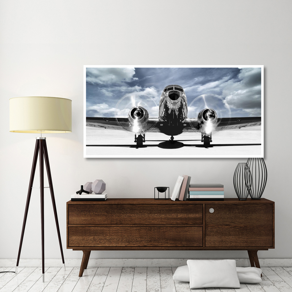 Airplaine taking off in a blue sky-Paper Art-74&quotx38"