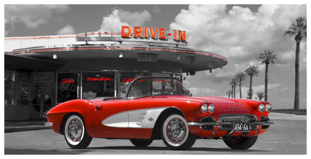 Historical diner, USA-Paper Art-74"x38"