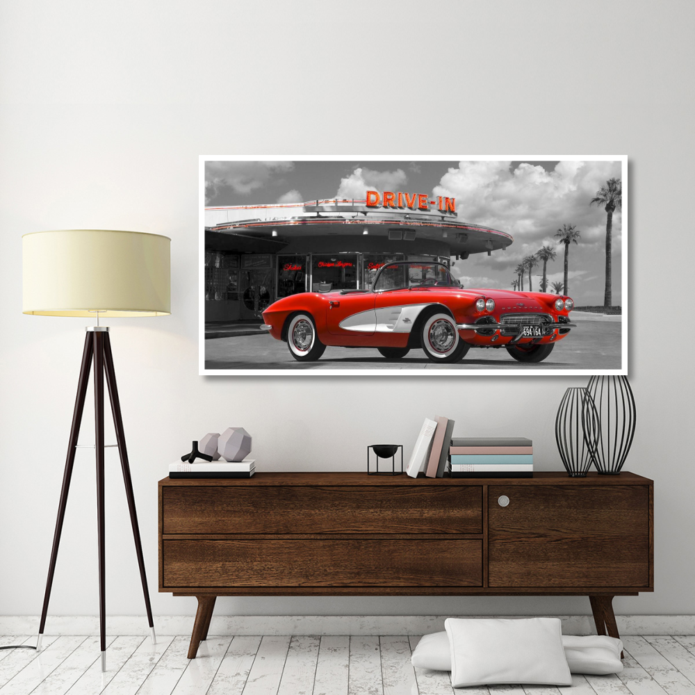 Historical diner, USA-Paper Art-74&quotx38"