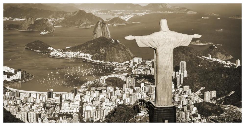 Overlooking Rio de Janeiro, Brazil-Paper Art-74"x38"