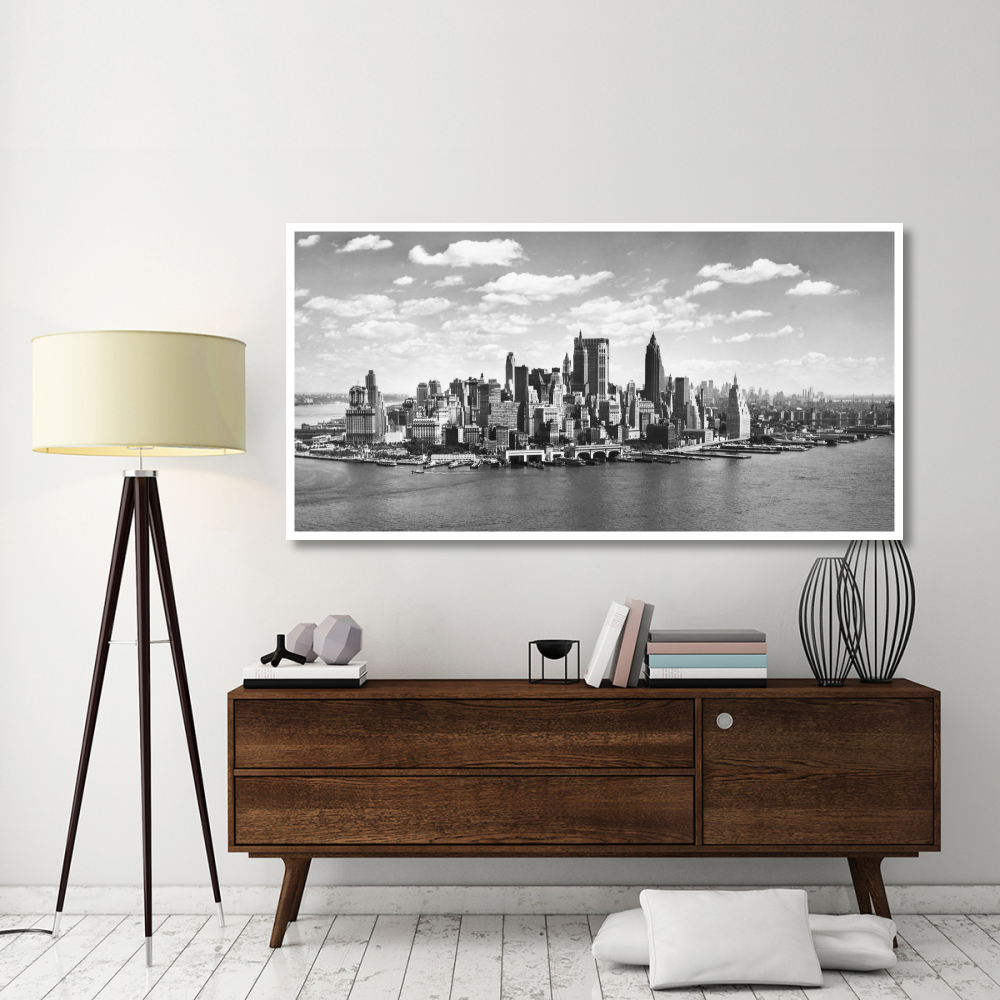 Manhattan waterfront, NYC-Paper Art-74&quotx38"