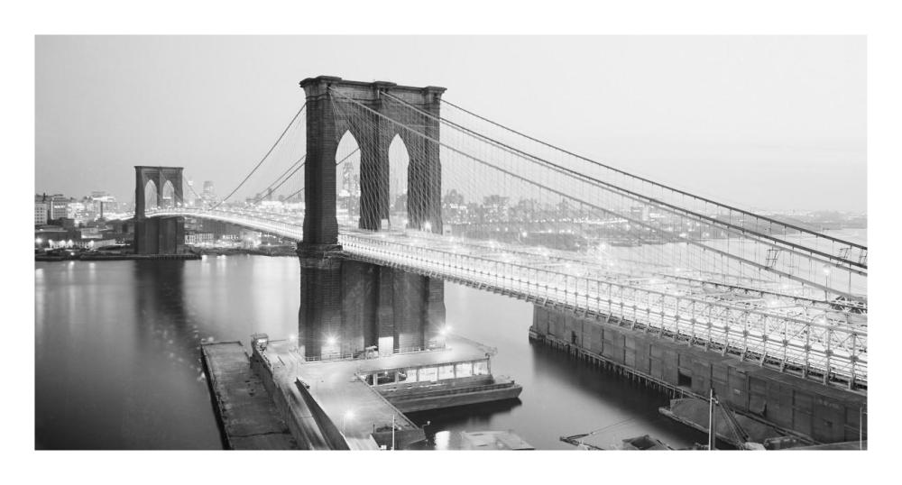 Brooklyn Bridge from Manhattan side, NYC-Paper Art-26"x14"