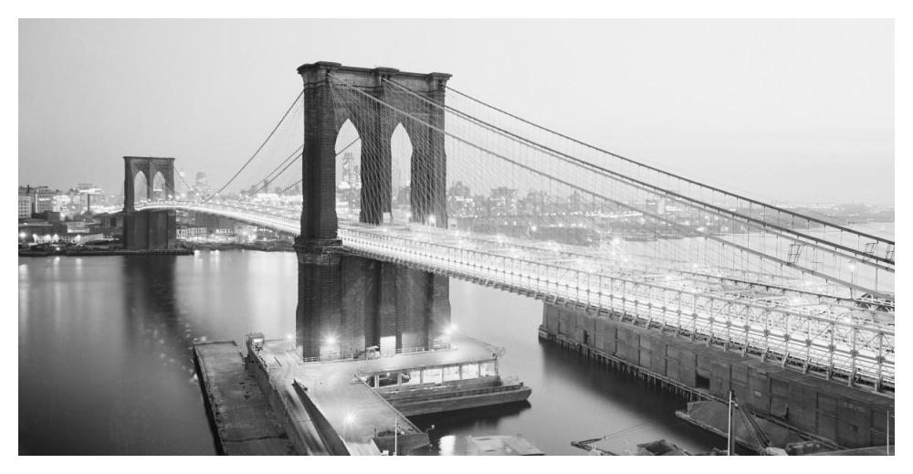 Brooklyn Bridge from Manhattan side, NYC-Paper Art-50"x26"