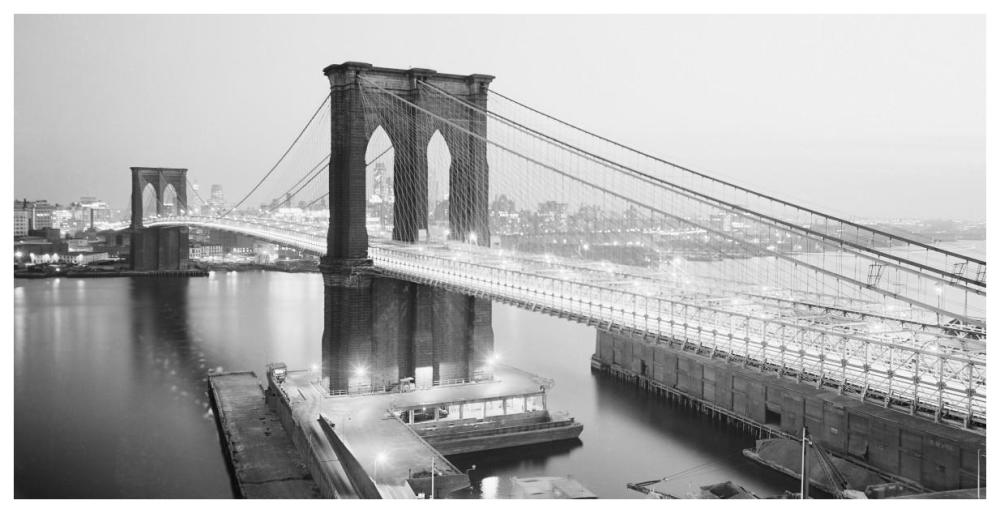 Brooklyn Bridge from Manhattan side, NYC-Paper Art-74"x38"