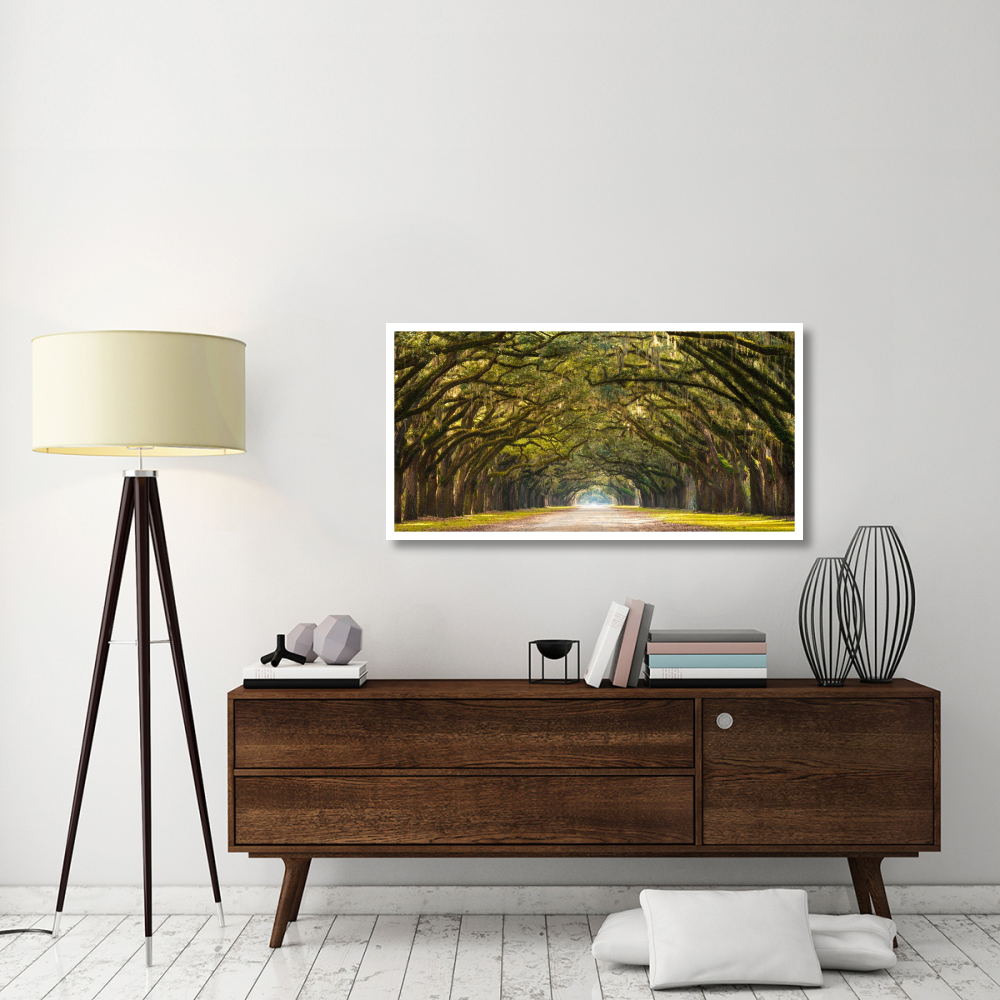 Path lined with  oak trees-Paper Art-50&quotx26"