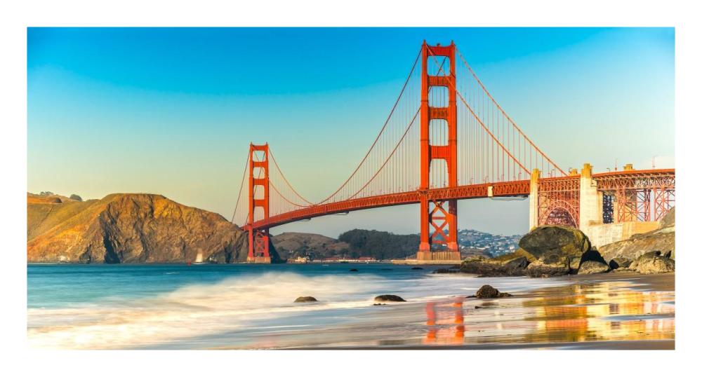 Golden Gate Bridge, San Francisco-Paper Art-26"x14"
