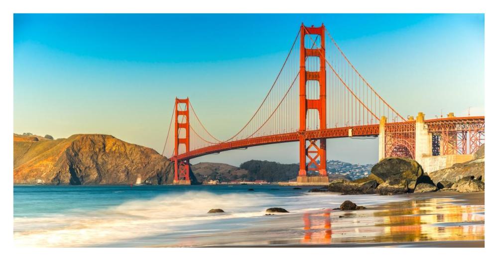 Golden Gate Bridge, San Francisco-Paper Art-38"x20"