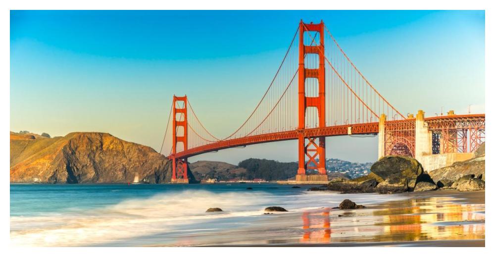 Golden Gate Bridge, San Francisco-Paper Art-50"x26"