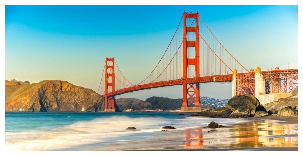 Golden Gate Bridge, San Francisco-Paper Art-62"x32"