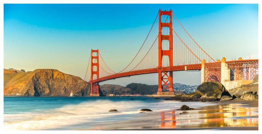 Golden Gate Bridge, San Francisco-Paper Art-74"x38"