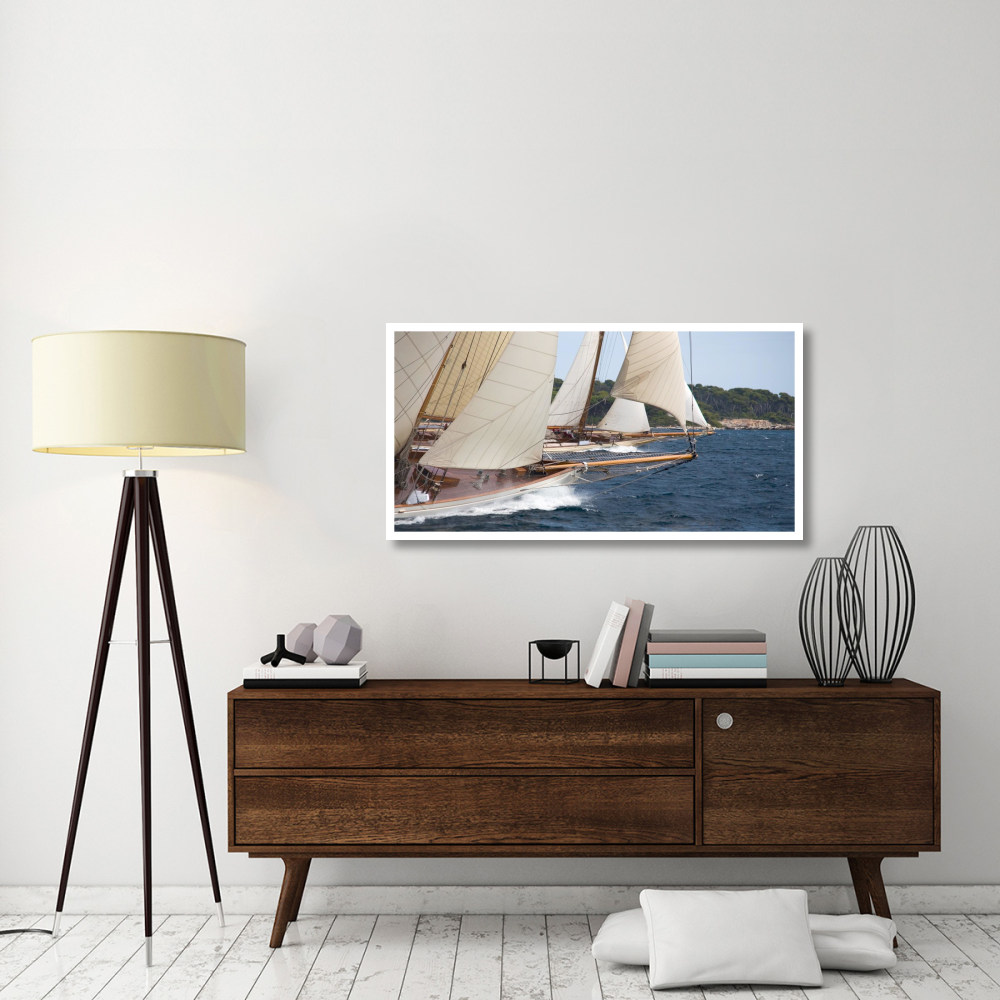 Vintage sailboats raicing-Paper Art-50&quotx26"