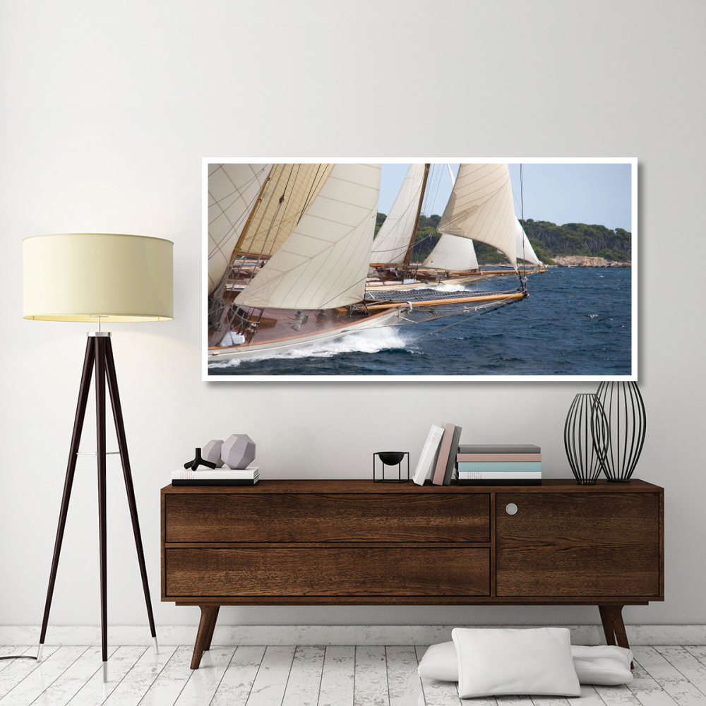 Vintage sailboats raicing-Paper Art-74&quotx38"