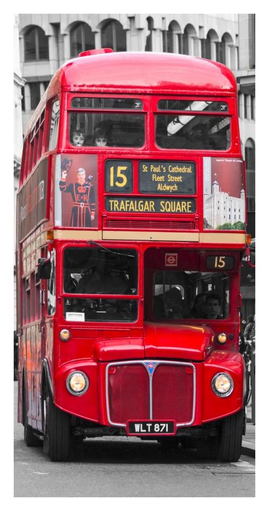 Double-Decker bus, London-Paper Art-20"x38"