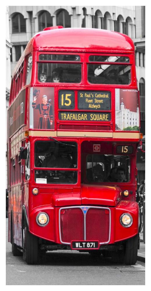 Double-Decker bus, London-Paper Art-26"x50"