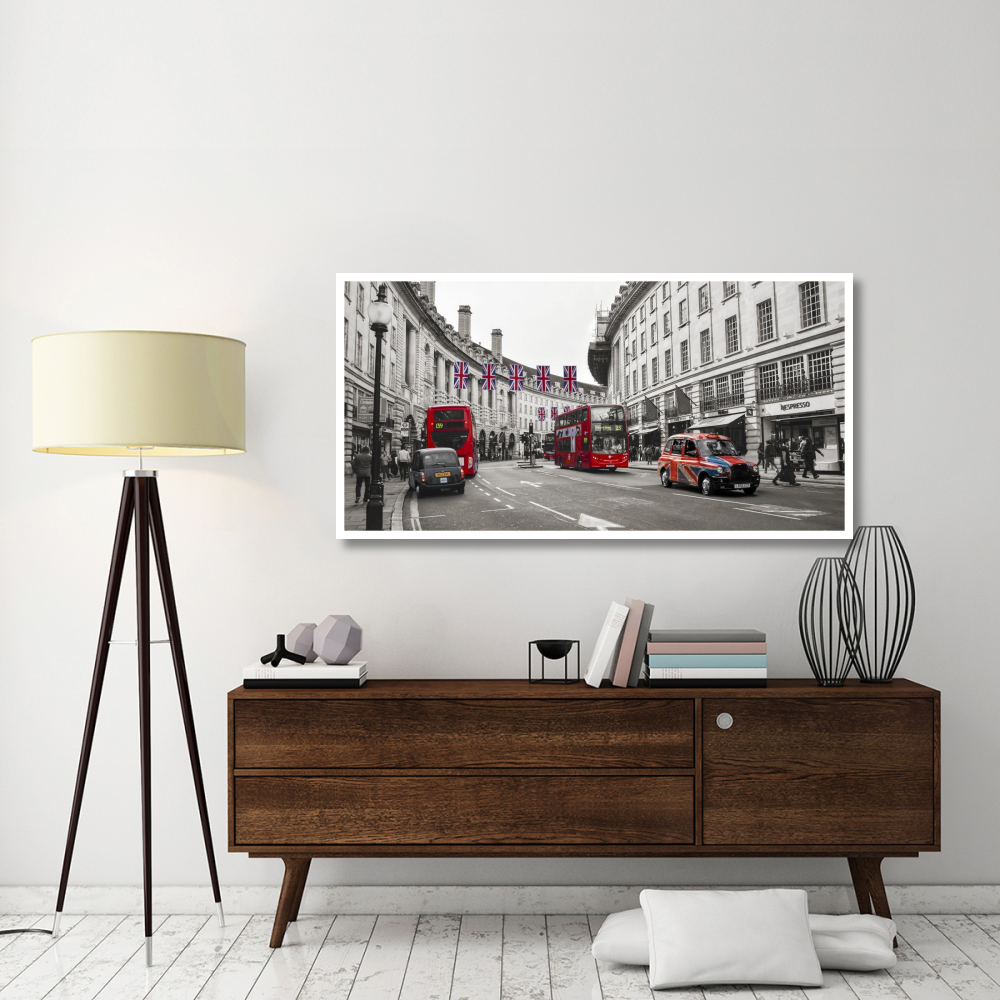 Buses and taxis in Oxford Street, London-Paper Art-62&quotx32"