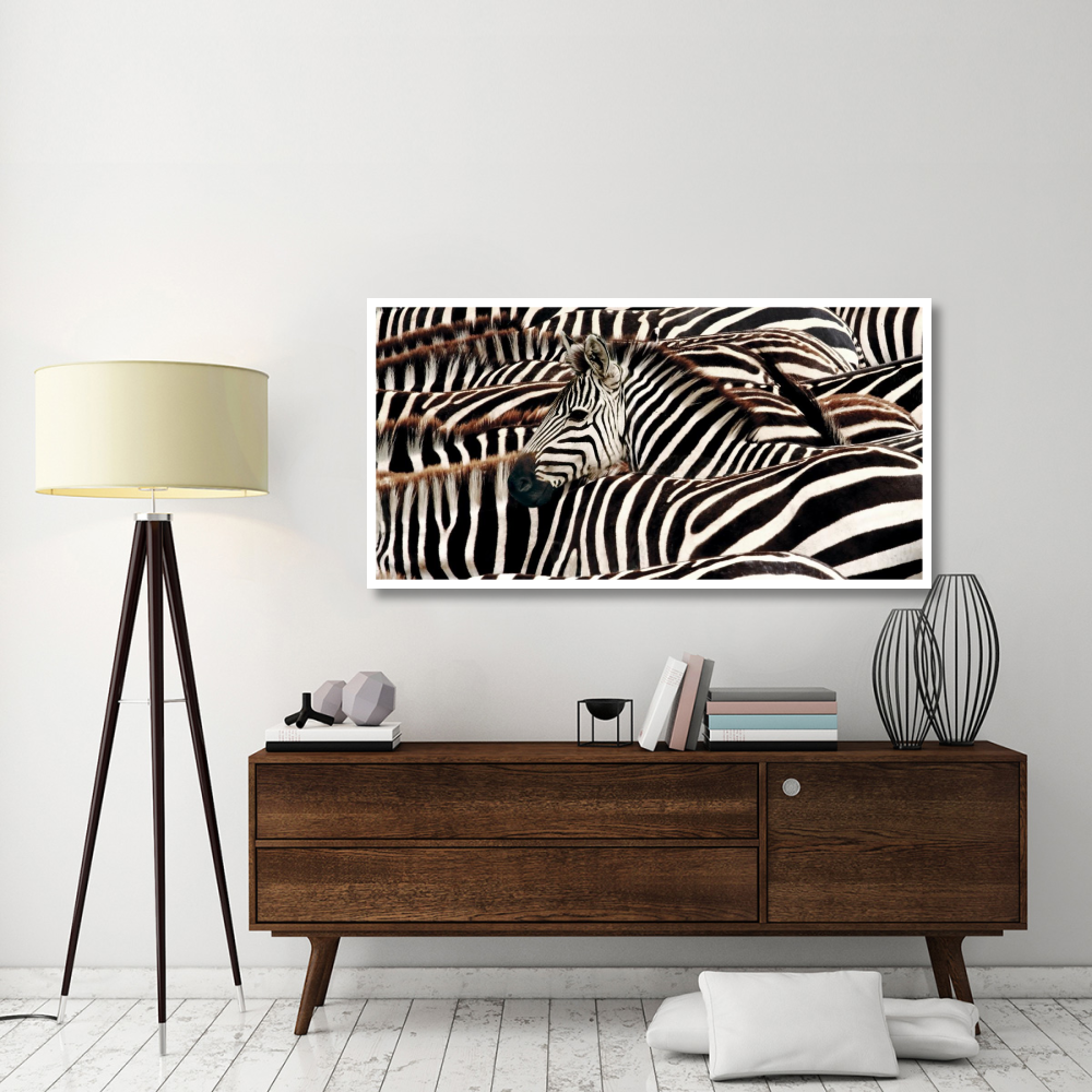 Herd of zebras-Paper Art-62&quotx32"