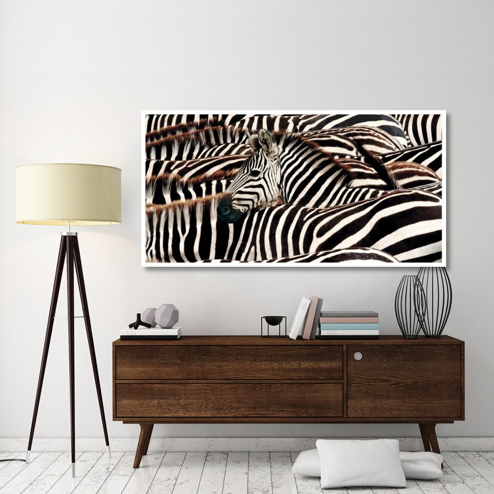 Herd of zebras-Paper Art-74&quotx38"