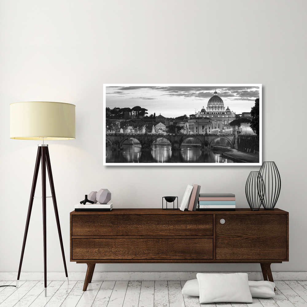 Night view at St. Peter's cathedral, Rome-Paper Art-62&quotx32"