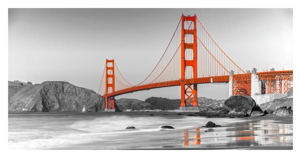 Golden Gate Bridge, San Francisco-Paper Art-38"x20"