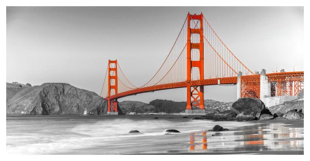 Golden Gate Bridge, San Francisco-Paper Art-50"x26"