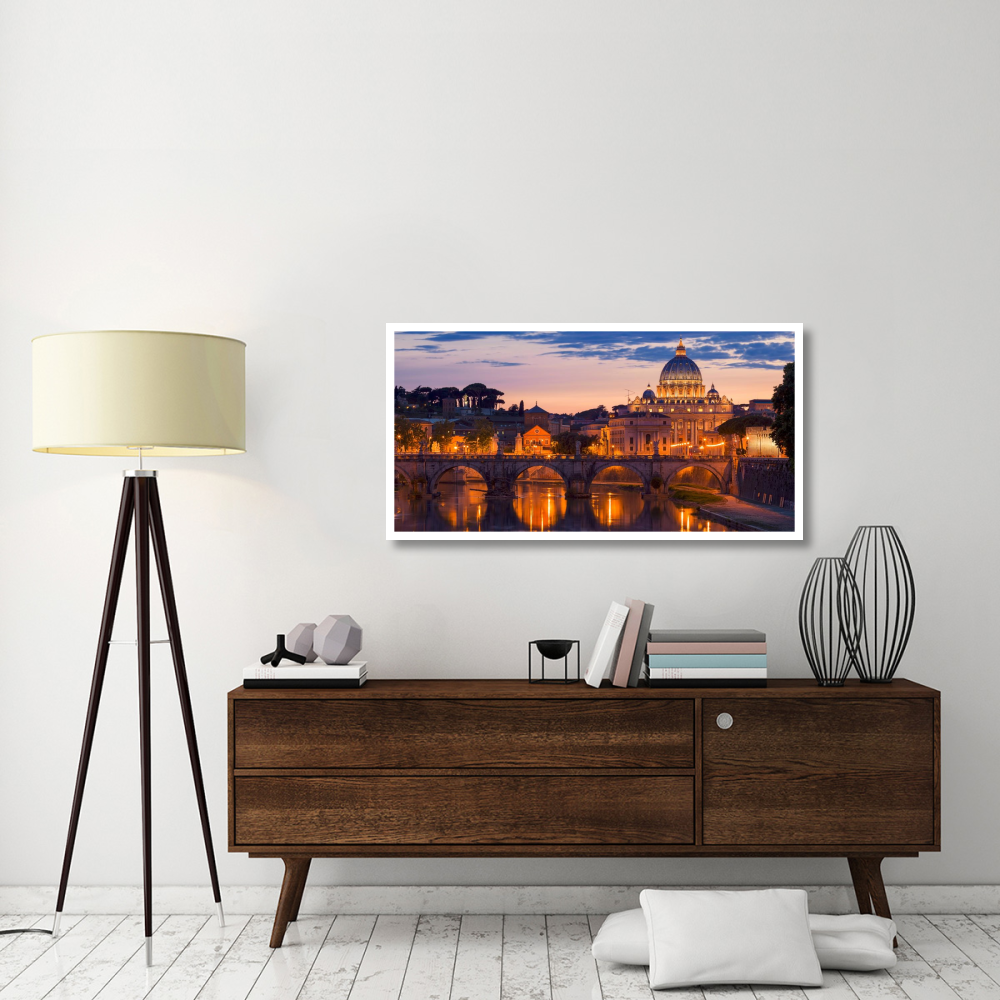 Night view at St. Peter's cathedral, Rome-Paper Art-50&quotx26"