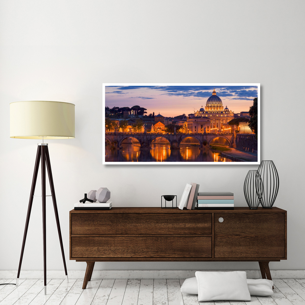 Night view at St. Peter's cathedral, Rome-Paper Art-62&quotx32"