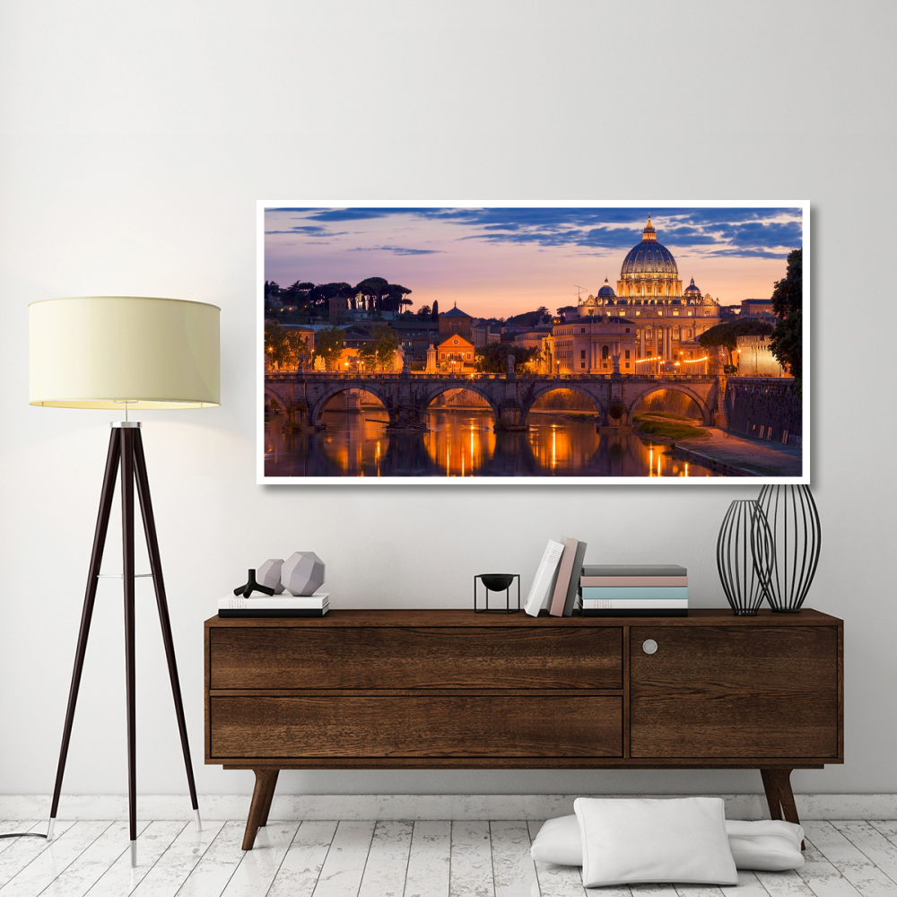 Night view at St. Peter's cathedral, Rome-Paper Art-74&quotx38"