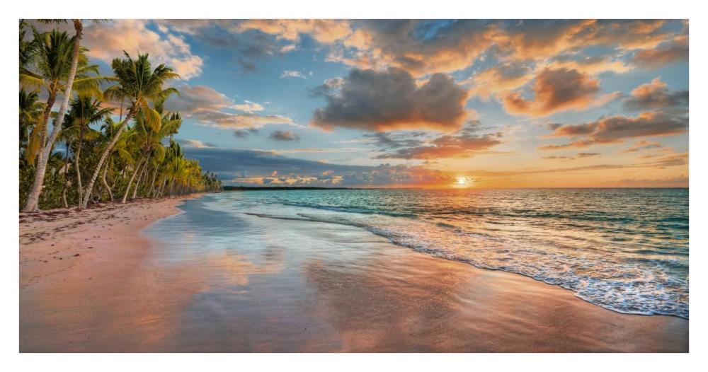 Beach in Maui, Hawaii, at sunset-Paper Art-38"x20"