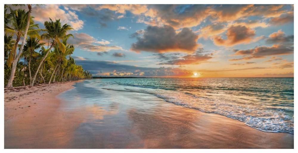 Beach in Maui, Hawaii, at sunset-Paper Art-74"x38"