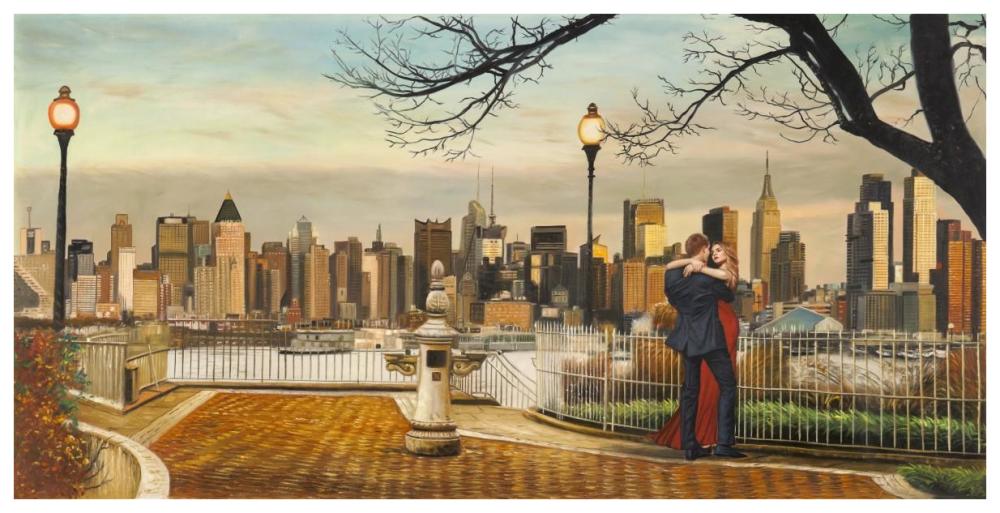 Lovers in New York-Paper Art-74"x38"