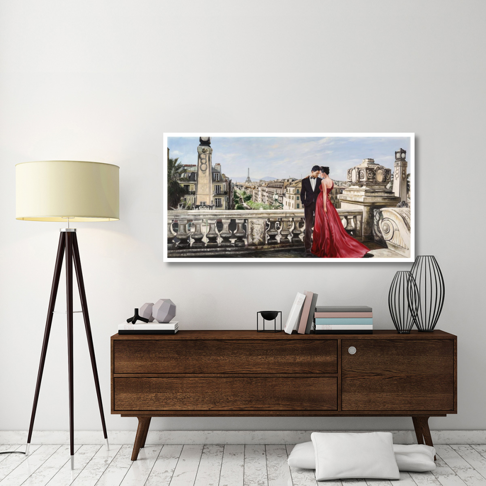 Lovers in Paris-Paper Art-62&quotx32"