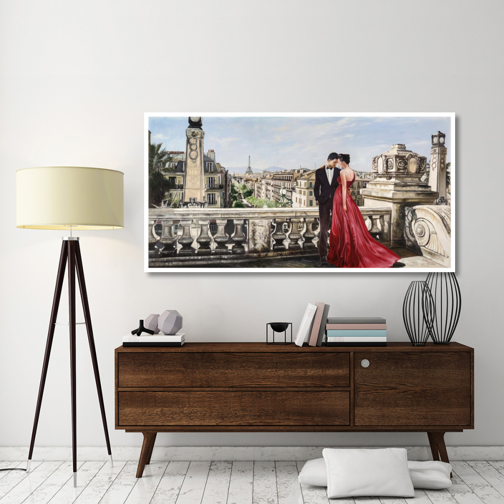 Lovers in Paris-Paper Art-74&quotx38"