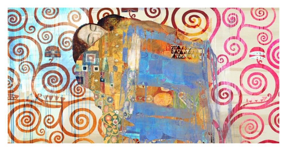Klimt's Embrace 2.0-Paper Art-38"x20"
