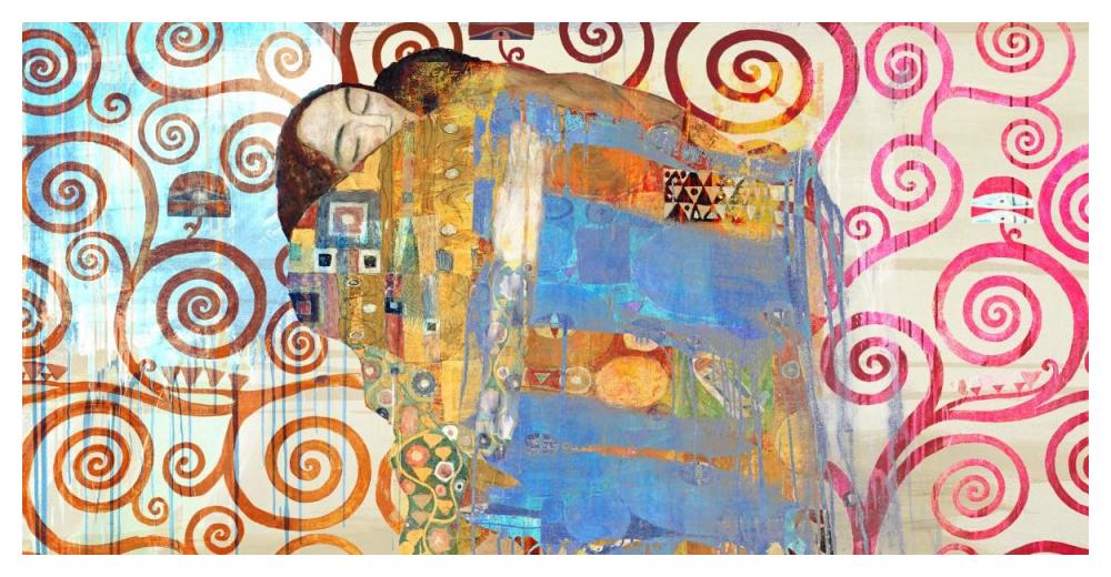Klimt's Embrace 2.0-Paper Art-50"x26"