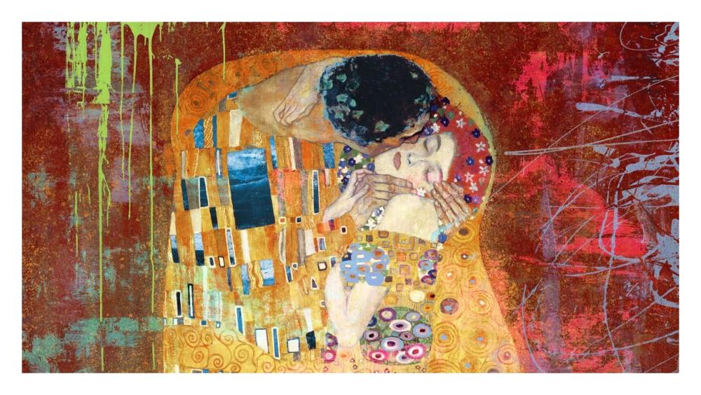 Klimt's Kiss 2.0 (detail)-Paper Art-32"x18.2"