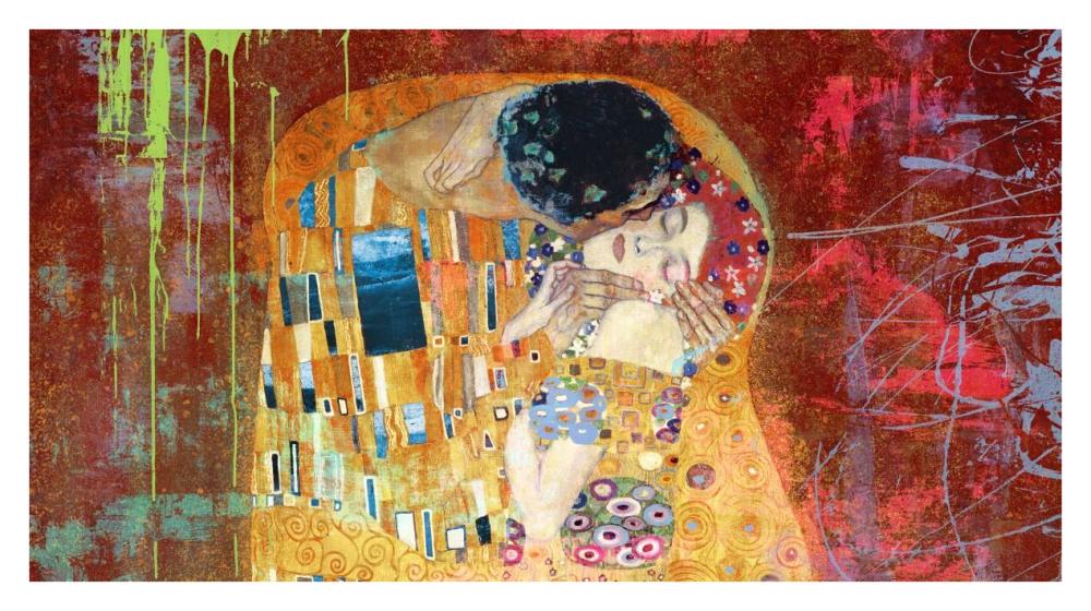 Klimt's Kiss 2.0 (detail)-Paper Art-38"x21.44"