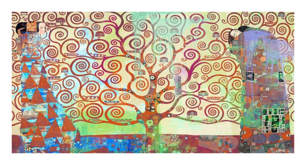 Klimt's Tree of Life 2.0-Paper Art-26"x14"