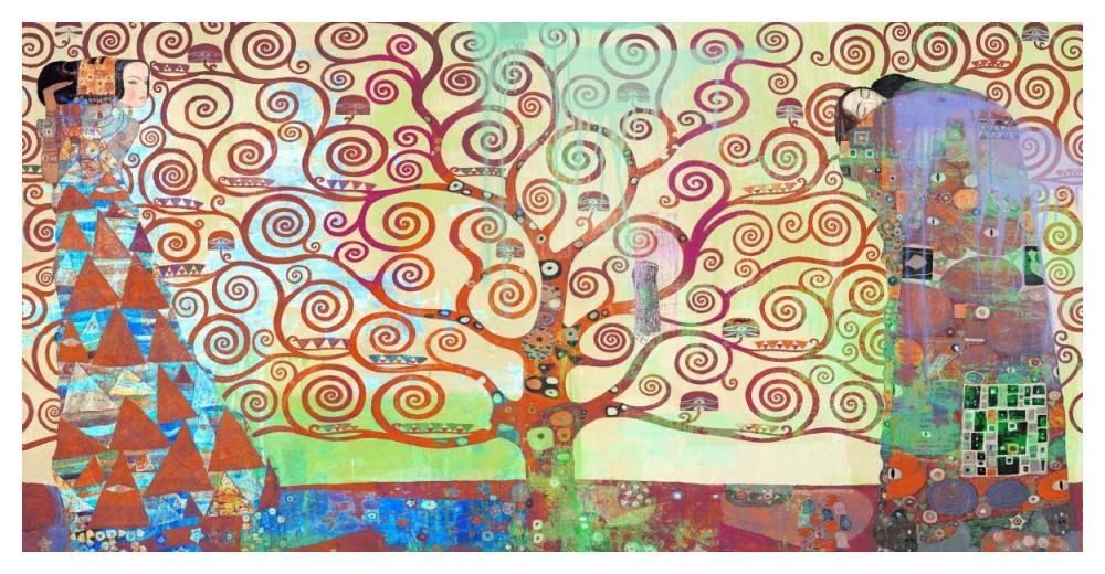 Klimt's Tree of Life 2.0-Paper Art-50"x26"