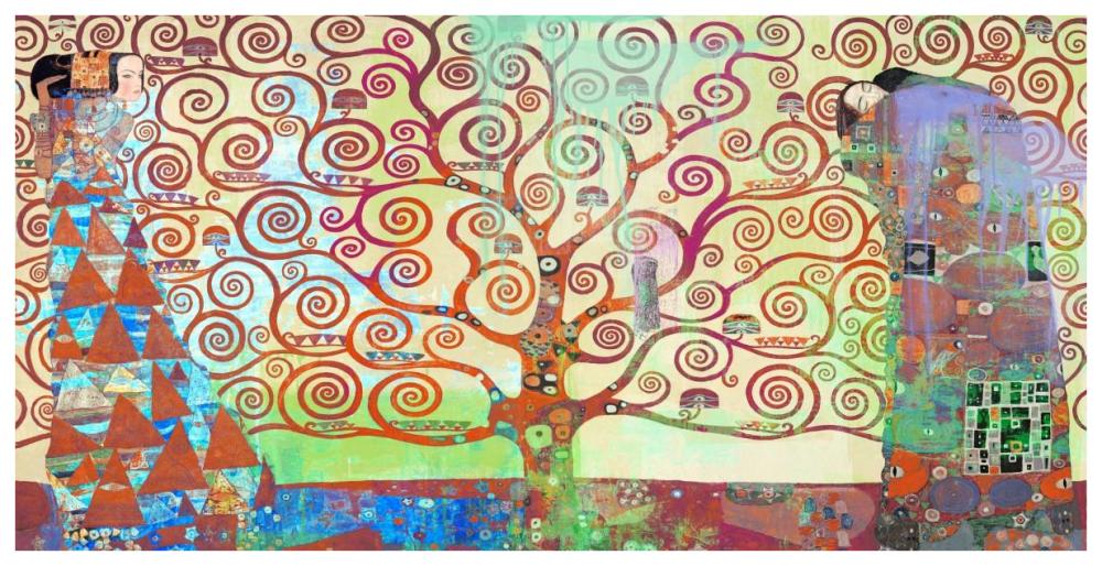 Klimt's Tree of Life 2.0-Paper Art-74"x38"
