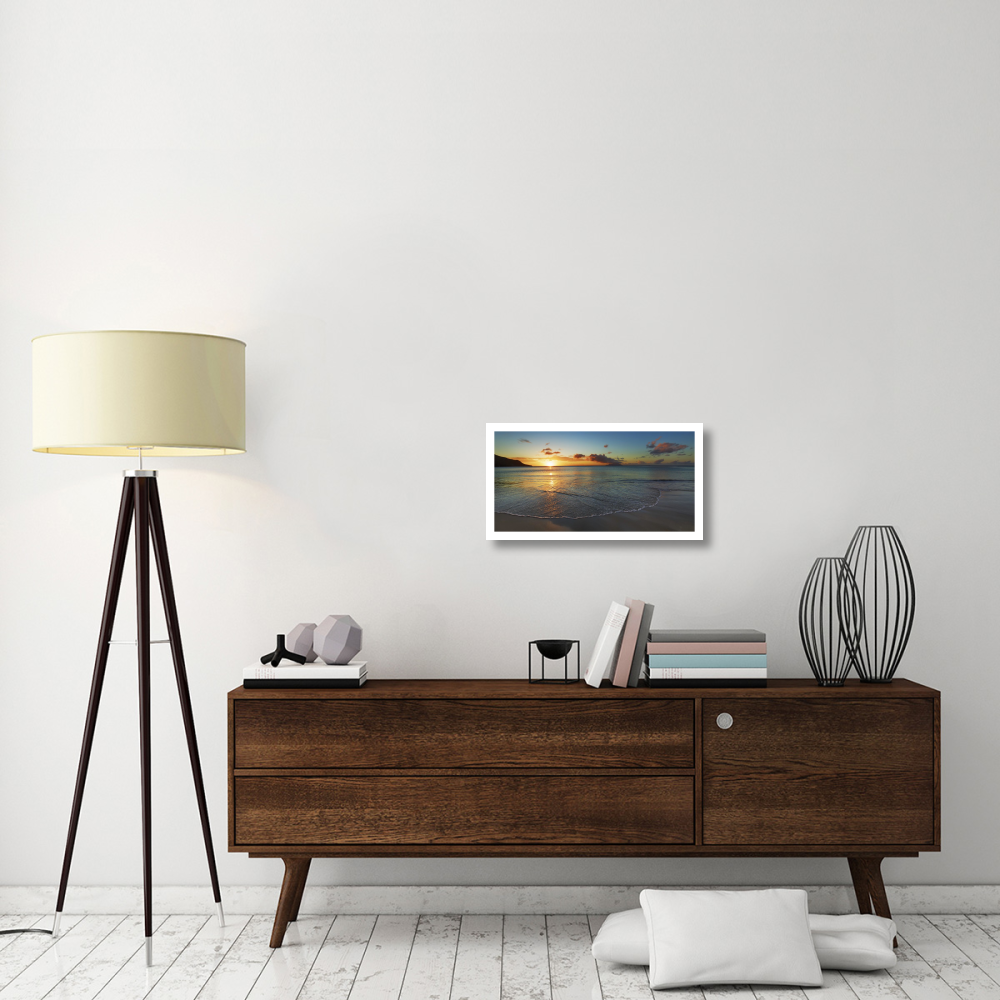 Baie Beau Vallon, Seychelles-Paper Art-26&quotx14"